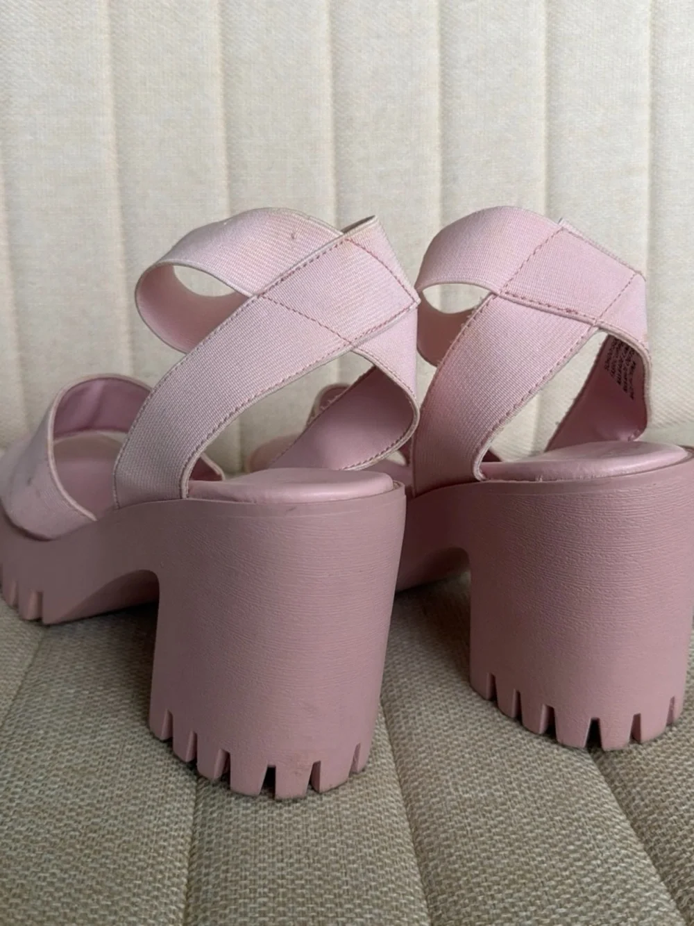Platform Chunky Heel Sandals in Light Pink - Madden Girl
